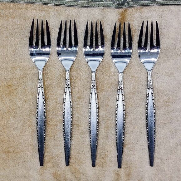 Oneida Community Stainless Venetia Salad Forks Silverware 6 3/4" - Set of 5 - Picture 1 of 4